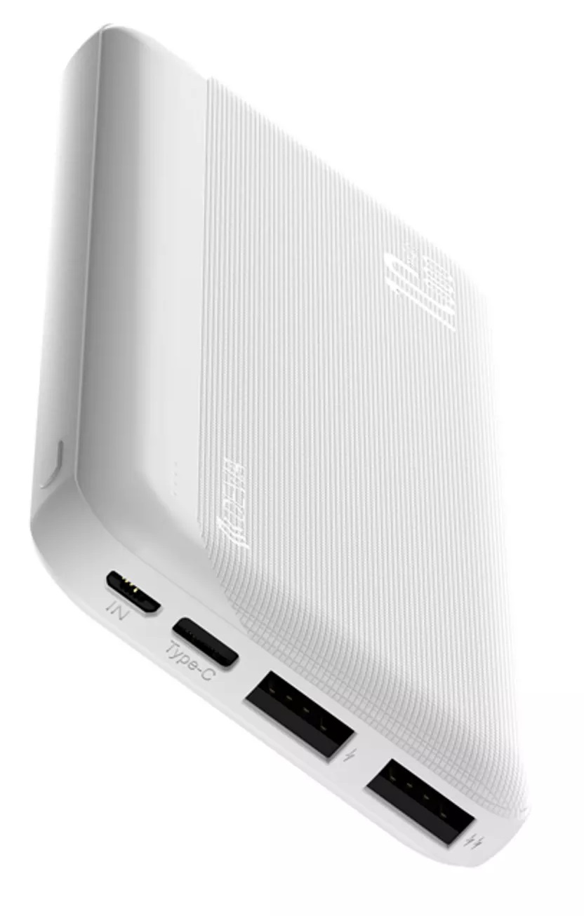Devia - 10,000mAh Kintone Dual Port LED Indicator Powerbank - White